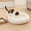 Warm Round Donut Cat Bed Ultra Soft Plush Pet Nest Cozy Deep Sleep Bed for Small Medium Cats Dogs Pet Supplies