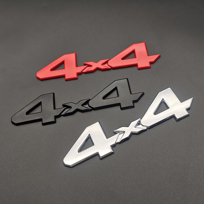 3d Metal Red Chrome Black Logo 4X4 Emblem Letters Decal Car Rear Trunk Badge for Toyota Tundra 4x4 Sticker Adhesive Accessories