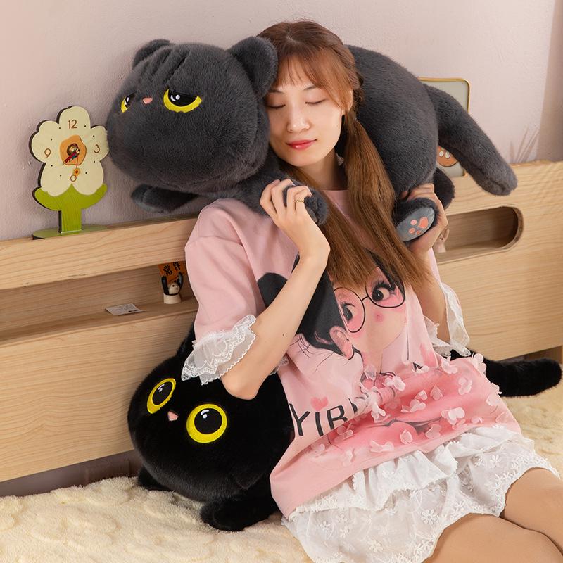 Long Cat Soothing Plush Toy Pillow for Girls - Children's Bed Hug Cushion, Gift Idea