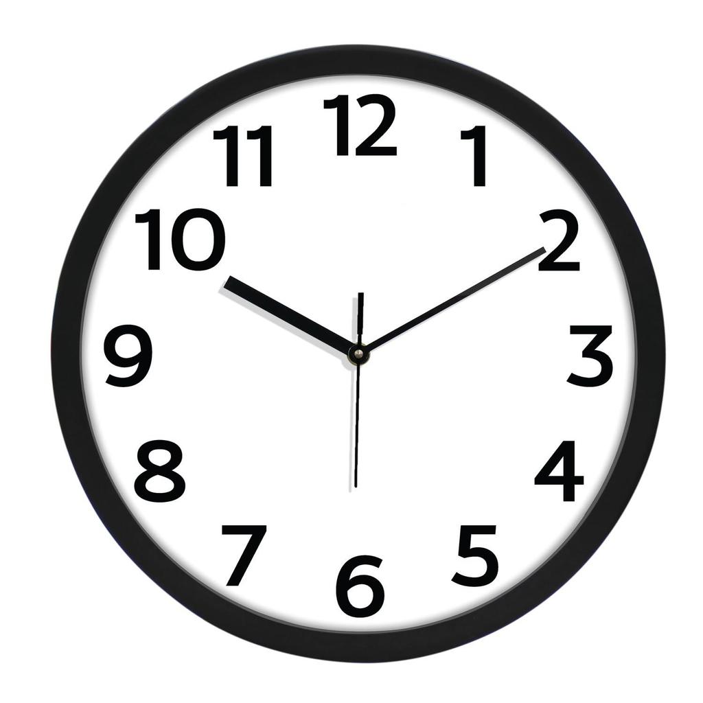 12-Inch Wall Clock | Analog Operation | Durable Polypropylene Construction | Silent Precision | Battery-Powered