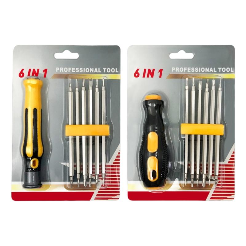6 In 1 Double Head Magnetic Multifunctional Household Screwdriver Set for Home Electronics Repair and DIY Craft Projects