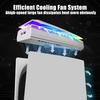 Console Cooling Fan with Dust Cover Colorful LED Light for PS5 Console Disc Edition & Digital Edition Silent Absorb Fan Cooler with 2 USB Port