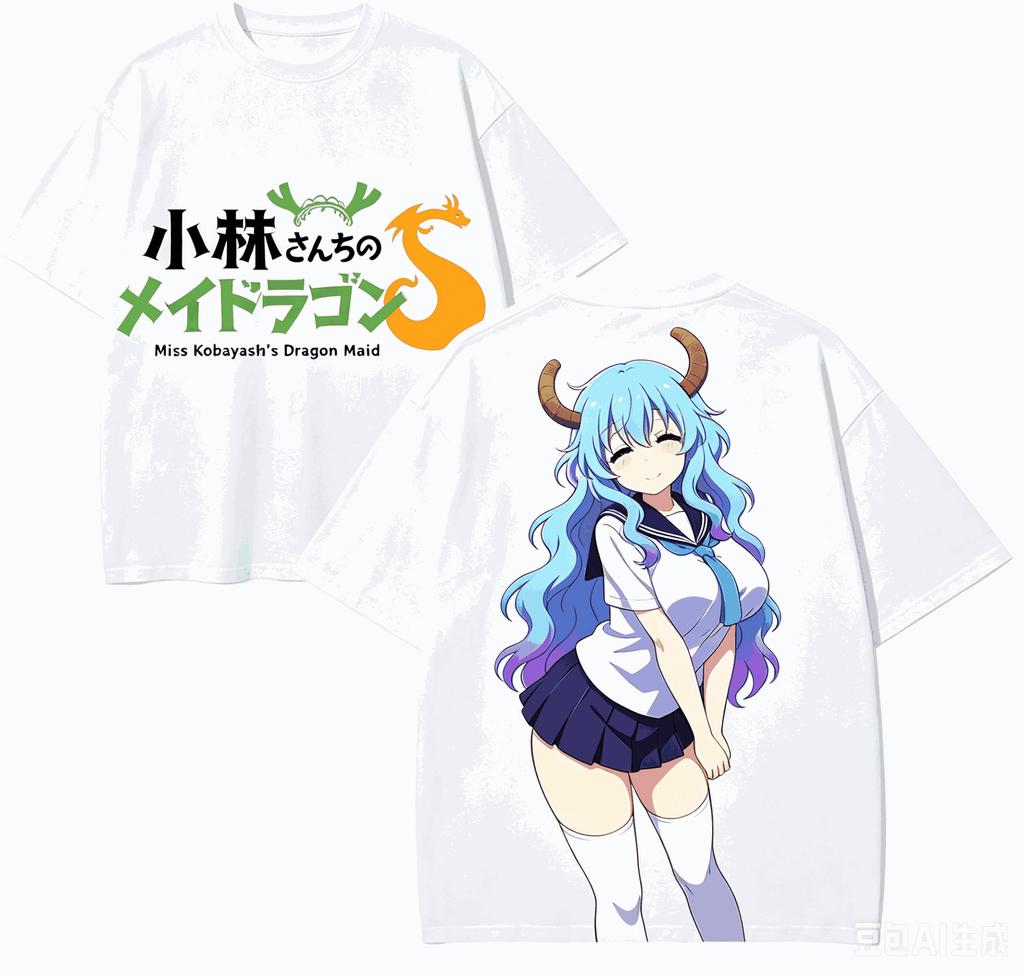 Miss Kobayashis Dragon Maid Anime Lover TShirt Harajuku Cotton NewModel High Street Retro Fashion Oversized Unisex Breathable