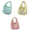 Sweet Double Sided Vest Bag Cloth Canvas Tote Bag Casual Lattice Shoulder Bag  Women