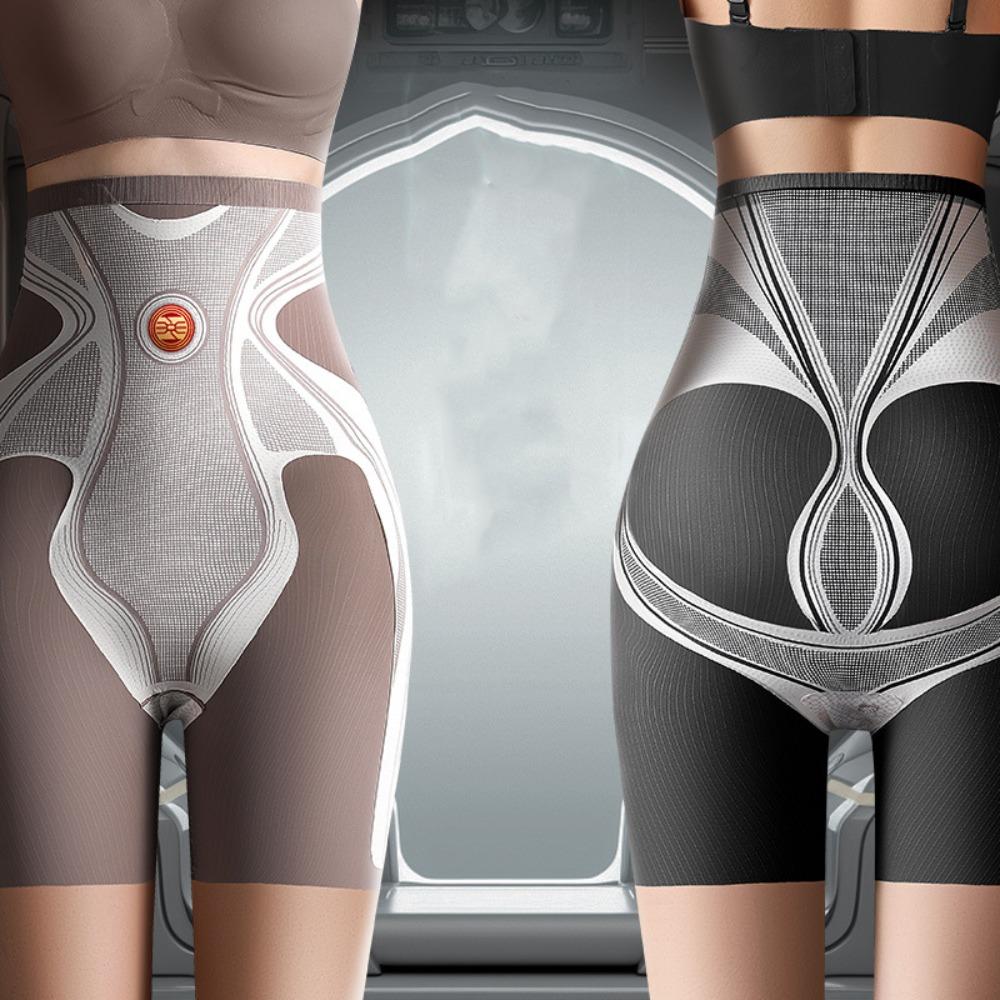 

Traceless 2-in-1 Push Up Shaper High Waist Anti Glare Underwear Shapewear Panties Ladies L кофейный