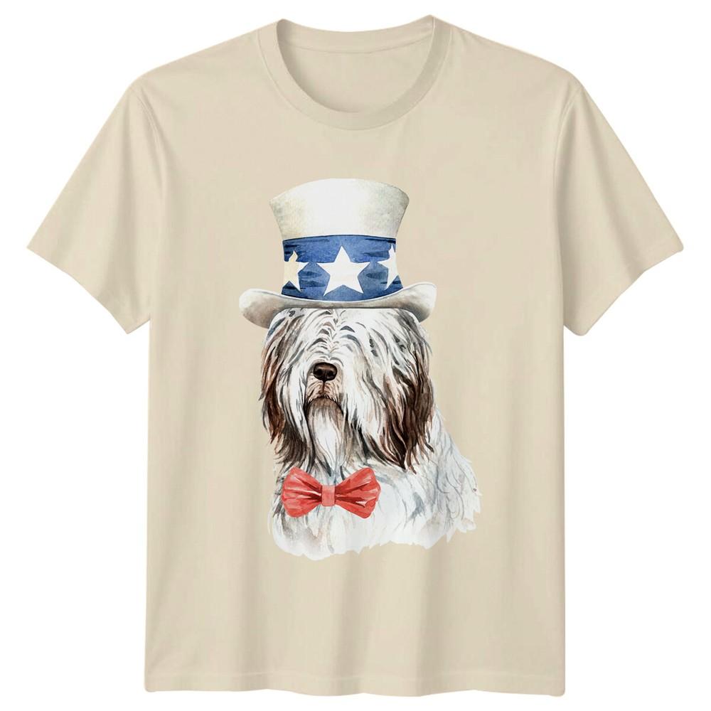 Patriotic Dog American Flag Hat Unisexs TShirt Pet Lovers Tee