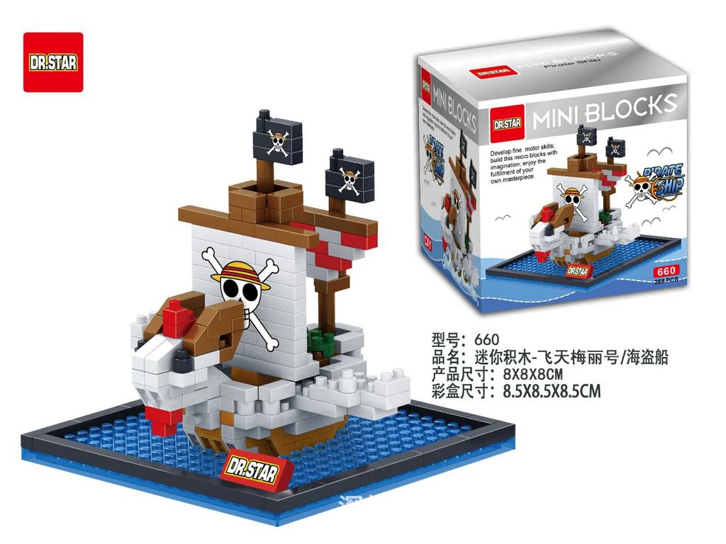 Anime Pirate Ship Building Blocks Thousand Sunny Going Merry Polortang One Diamond Bricks Piece Figure Toys For Christmas Gift