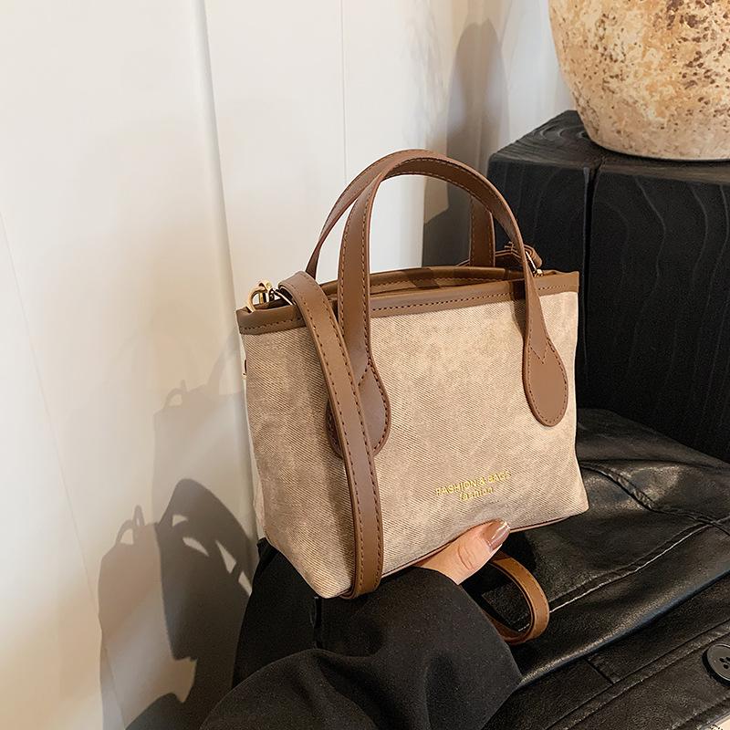 Retro Fashion Simple Temperament Handbag Spring Versatile Shoulder Messenger Bag Bucket Bag Women
