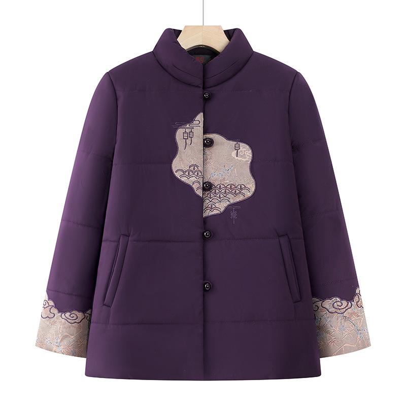 

Women s Winter Cotton Coat for Middle-Aged and Elderly: Grandma s Jacket, Stylish and Festive for 60-70 Year-Olds XL фиолетовый