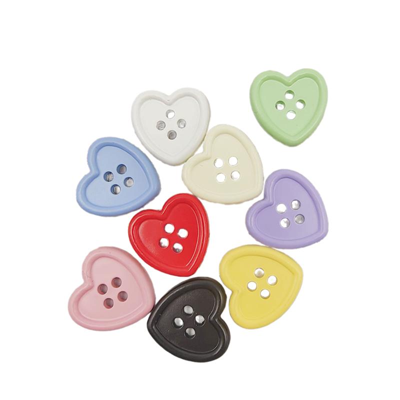 20pcs/set 18mm 4hole Mini Buttons Heart Shaped Kids Sewing Button For Clothing DIY Wedding Decoration Sewing Accessories