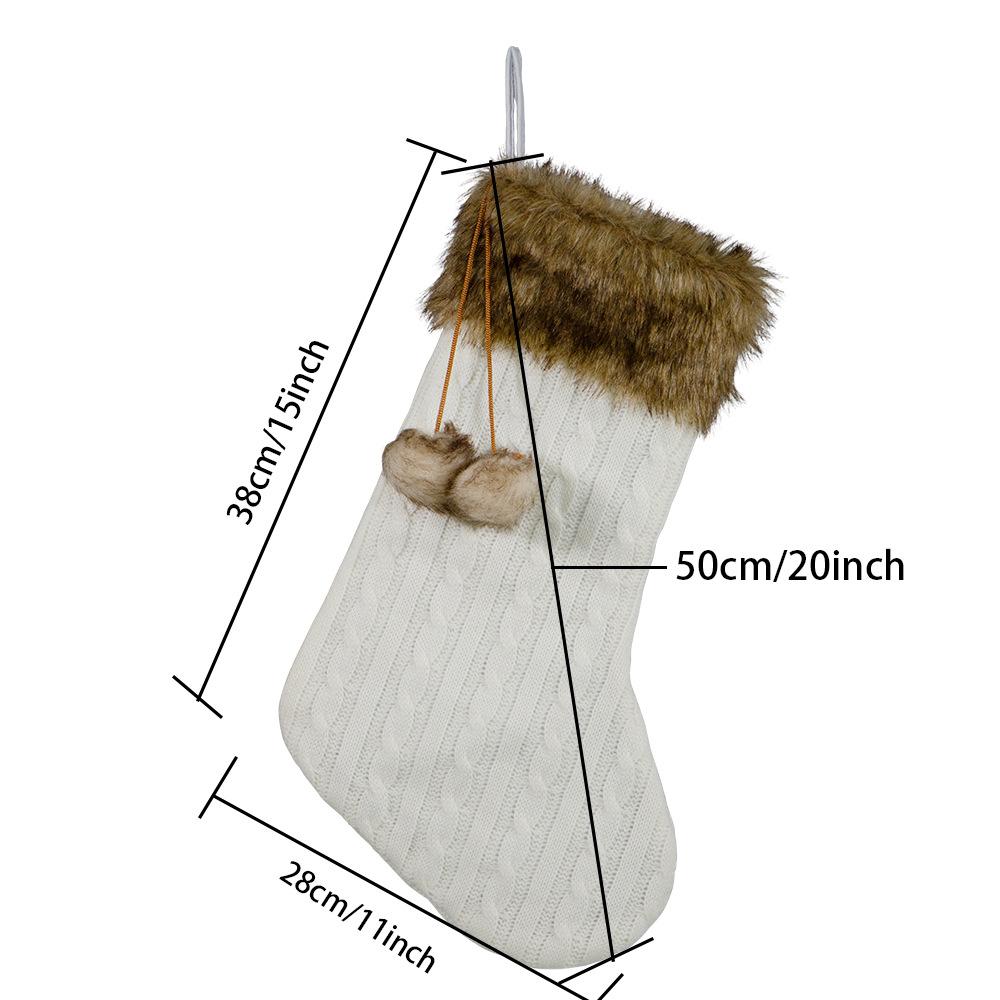 Christmas socks gift bag 20 inch twisted rope wool knitted Christmas socks gift bag fireplace home Christmas decoration