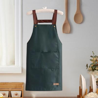 Arbeitsschürze, wasserdichte, ölbeständige Küchenschürze mit großen Taschen, langlebig, stilvoll, Arbeitskleidung, Garten