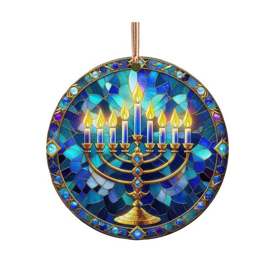 1/2/3Pcs Ceramic Ornament Engraved Colorful Comfortable Feel Decorative Stained Glass Hanging Pendant Garden Balcony Decor