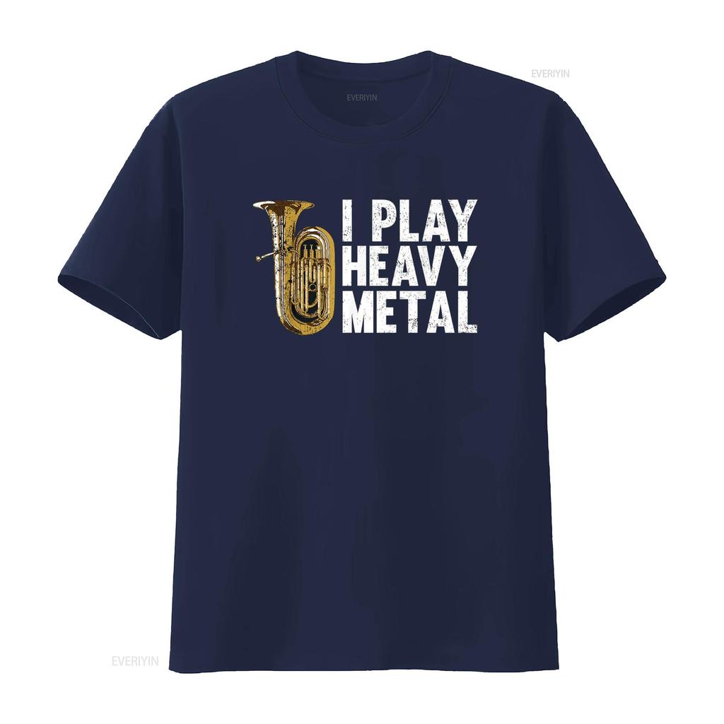T-shirt Tuba Drôle Je Joue du Heavy Metal vintage Lavé homme Haut Élégant Pour le Quotidien Unisexe Respirant Légèrement mode