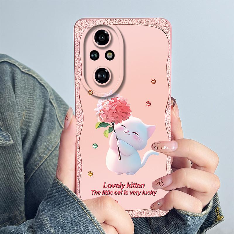 

For Honor 200 Phone Case ELI-AN00 Capa Soft Silicone Cute Panda Flower Boys Girls Painted Cartoon Shell Protective Funda Cover Honor 200