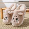 European and American Non-slip Soft Sole Cute Cartoon Cat Shape Non-slip Indoor Winter Cotton Slippers