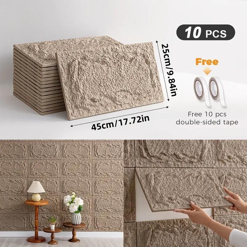 

ПУ кам яна стінова панель, 10 мм, реалістичний цегляний візерунок, протицвілевий та вологостійкий, водонепроникний та миючий, підходить для/зовні