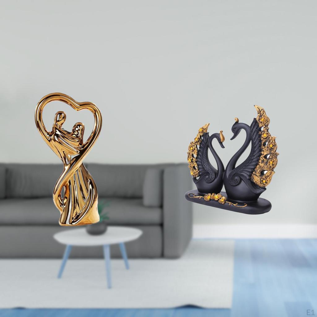 Anniversary Lovers Sculpture Souvenirs Gift Family Girlfriend Couple Figurine European Crafts Swan