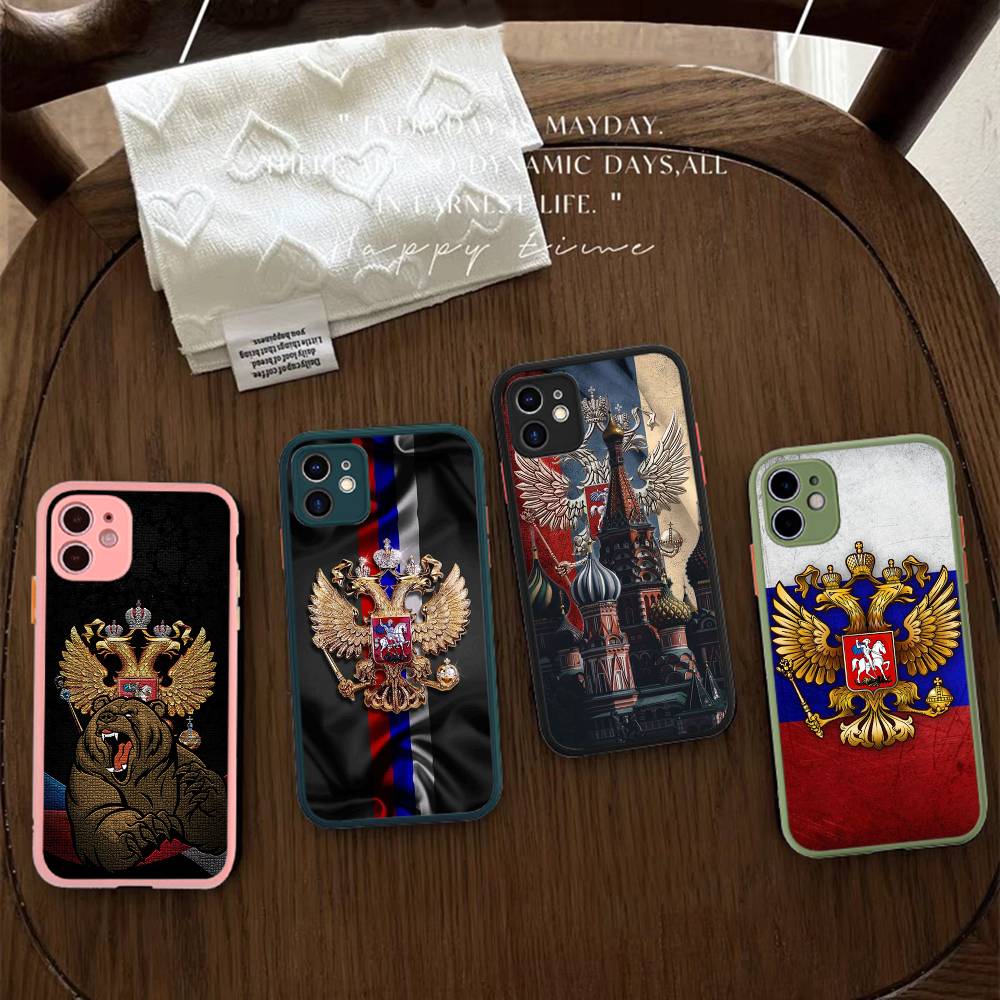 Popular Flag Of Russia For IPhone Air 16 15 14 Plus 13 12 11 Pro Max Matte Cover Jelly Shockproof Phone Case