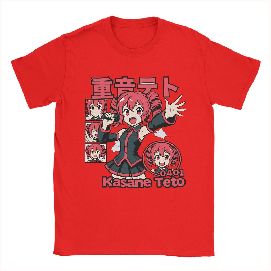 Kasane Teto Anime T-Shirt Sommer Baumwoll-T-Shirts Für Männer Trendiger Print T-Shirt Kurzarm Vintage T-Shirts