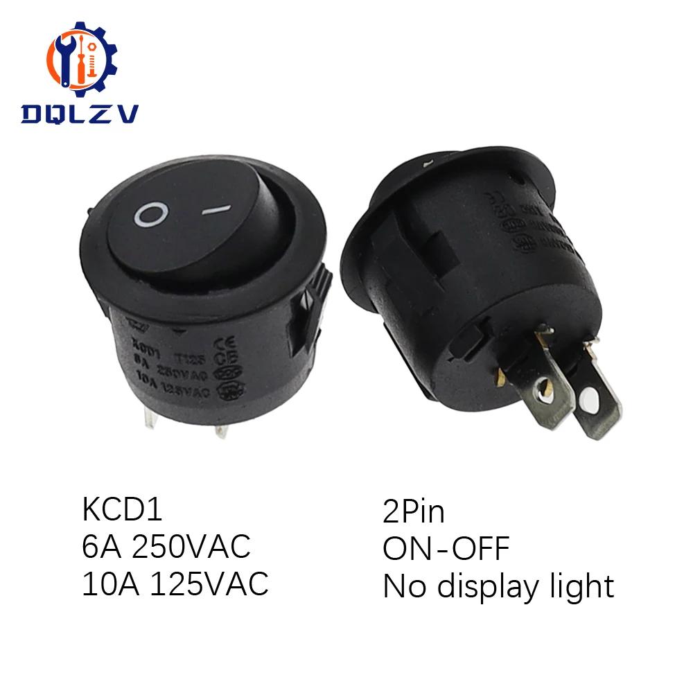 22mm Red Black White ON/OFF Round Rocker Toggle Switch 6A/250VAC 10A 125VAC Power Switch Cap with Plastic Push Button Switch