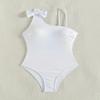Solid Color Single Shoulder Slimming One-piece Swimsuit Women Covering Belly Sexy Beach Bikini