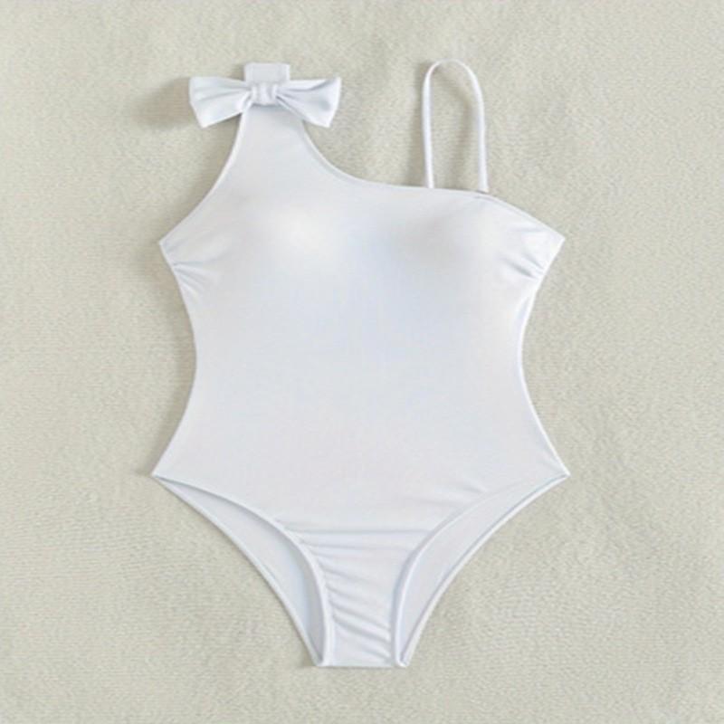 Solid Color Single Shoulder Slimming One-piece Swimsuit Women Covering Belly Sexy Beach Bikini
