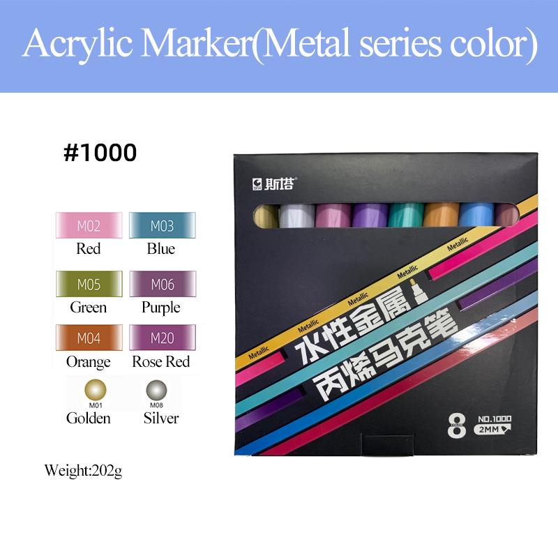 STA  Acrylic Marker Pen Waterproof mMulticolour Set For Stone Glass Metal Fabric Canvas Art School Student Supplies For Artist