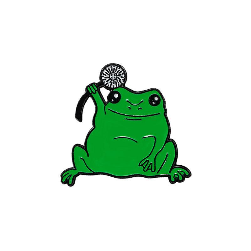 Cartoon frog brooch baking paint funny cute little animal schoolbag decoration jeans waist clothes accessories