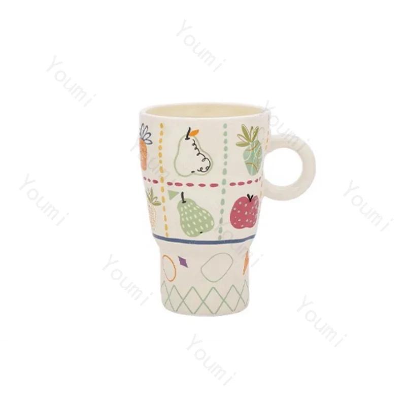 High End Sweet Cute Mugs Home Breakfast Oatmeal Milk Cup Office Exquisite Ceramic Coffee Cups Unique Children's Water Cup Gifts
