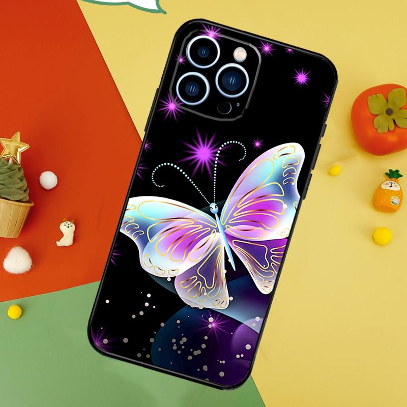 Black Beautiful Butterfly Phone Case For iPhone 17 Pro Max16 15 14 13 11 12 Pro Max Plus 12 13 Mini 16e 17 Air Cover