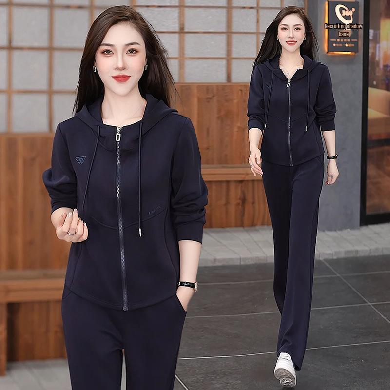 Women's Trendy Hooded Sweatshirt and Jogger Set - Spring/Autumn 2025