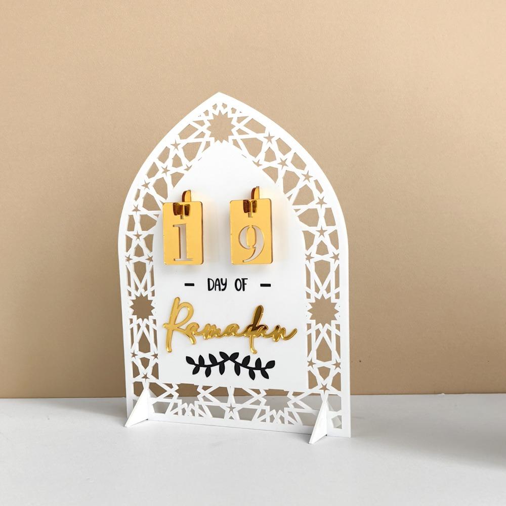 Acrylic Ramadan Countdown Calendar Mirror Surface Eid Mubarak Decoration  Eid Al-Fitr