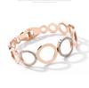 Korean Style Rhinestone Round Ring Bracelet: Versatile Titanium Steel Jewelry for Girls