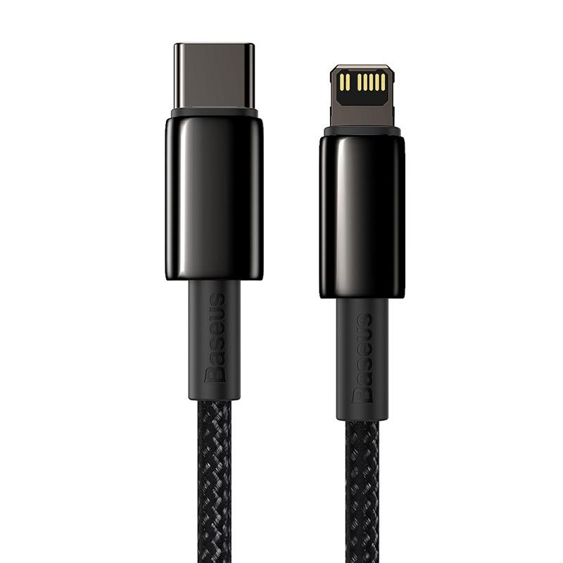 Kabel USB-C auf Lightning Baseus Tungsten Gold, 20W, 5A, PD, 1M (Schwarz)