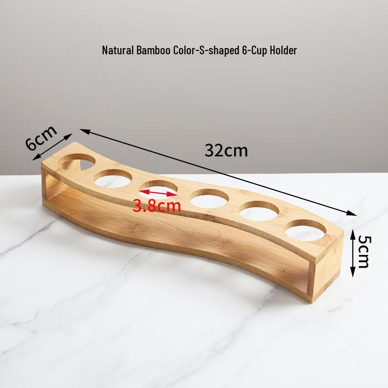 WZ Bullet Shot Glass & Cocktail Cup Set with Bamboo Rack 4cm