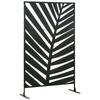 Decorative Privacy Screen with Stand, 6.5FT Freestanding Metal Outdoor Divider