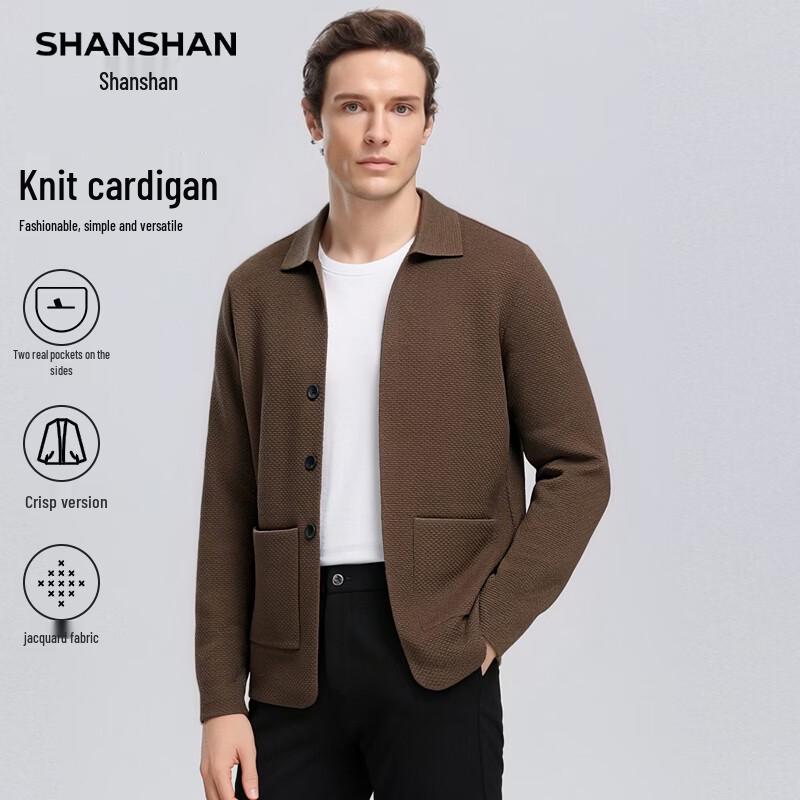

SHANSHAN Men s Knitted Lapel Cardigan 175