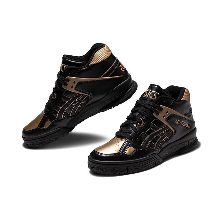 Asics Gel-Spotlyte Retro Mid Top Basketball Shoes Unisex Sneakers Black Gold 1203A178-001