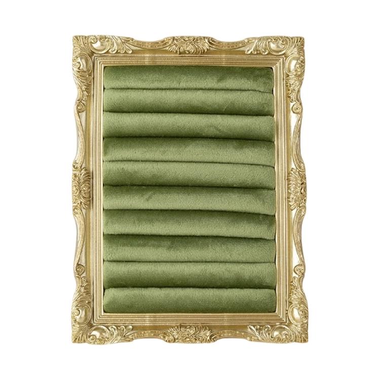 Fashionable Velvety Covered Ring Earring Display Stand In Vintage Frame Style For Elegant Jewelry Organization