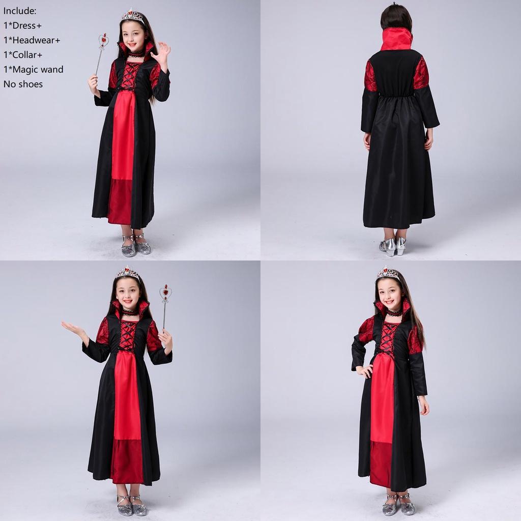 Magical Long Sleeve Queen Costume For Kids Halloween Sorceress Cosplay