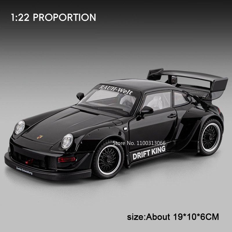 1:22 Alloy 993 RWB Shelby Cobra Models Cars Toys Wheels Turned Miniature Vehicles with Light Sound Sports Car Collect Souvenirs