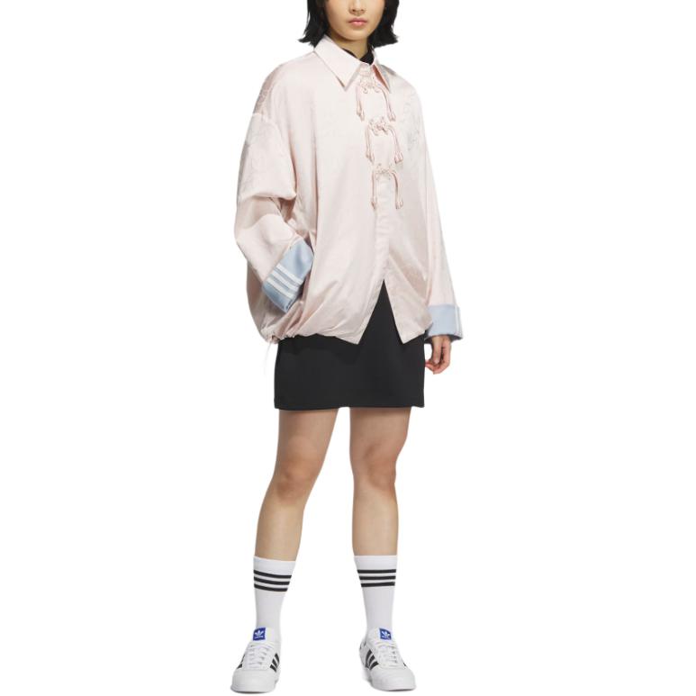 adidas Originales Cny Chaqueta Camisa Moda Cómoda Versátil Chaqueta Mujer Chaqueta Miracle-Quartz KB6408