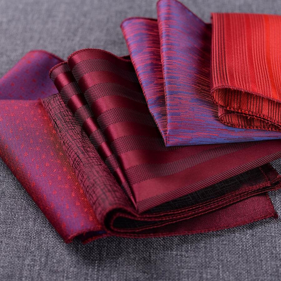 Men's British Red Pocket Square for Business or Wedding
