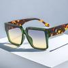 Fashion Square Women Luxury Sunglasses Retro Brand Designer Men Trending Leopard Blue Green Sun Glasses Shades Uv400