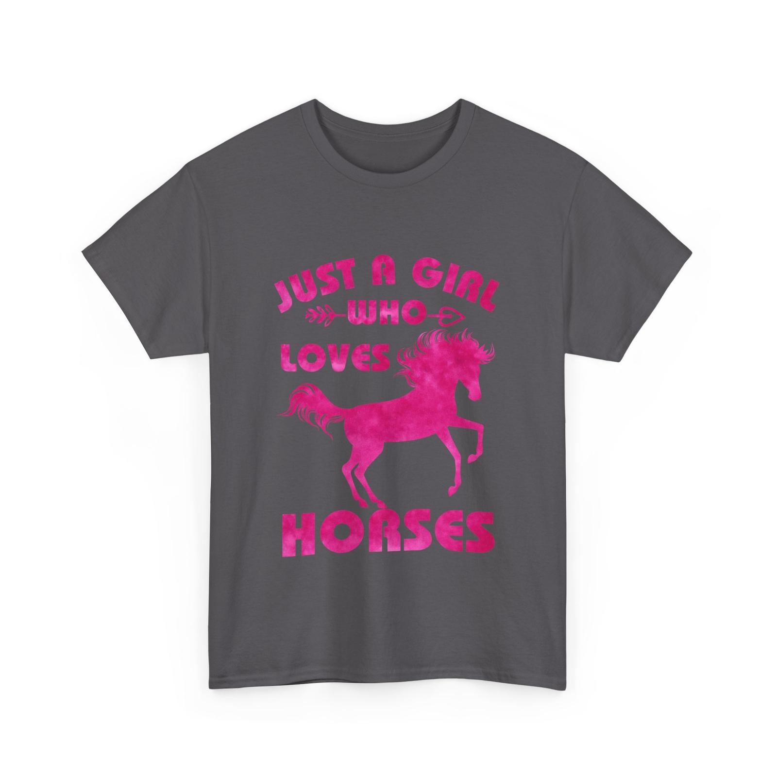 Horses Lovers Shirt, Just A Girl Who Loves Horses Equestrian Girls T-shirt XXXL
