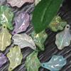DIY Bracelet Accessories 10Pcs Acrylic Imitation Glaze Pendant Leaves Beads Jewelry Making UV Plated Color Creative