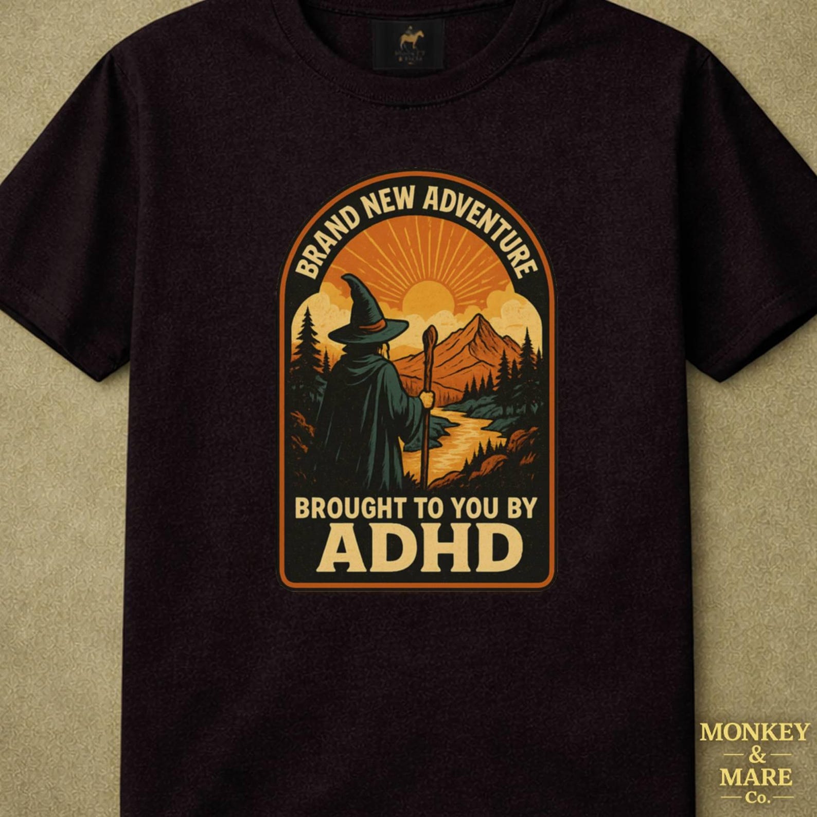 ADHD Wizard Shirt, Brand New Adventure Brought To You By ADHD, Funny Fantasy Quest Tee, RPG Wizard Gift M