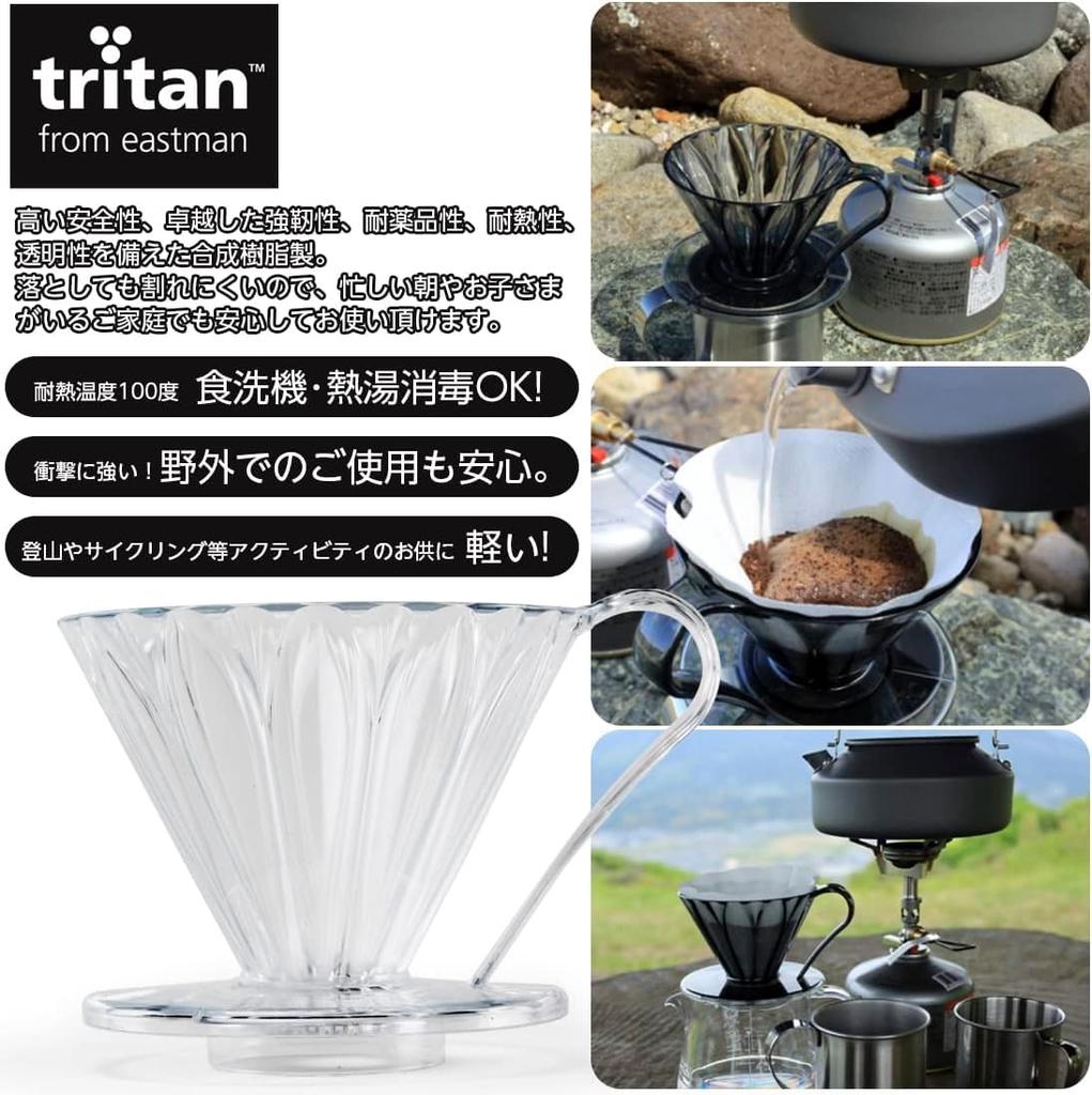 CAFEC Tritan Flower Sanyo Sangyo Dripper, 1-cup capacity, Clear, TFD-1,