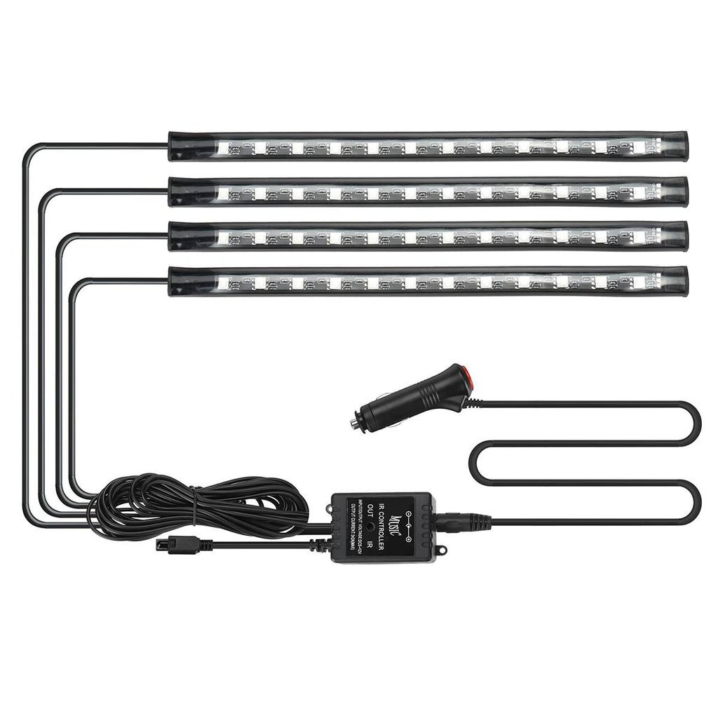 Remote Control 48 LED Atmosphere Lamp LED Strips Car Decorative Lights Foot Ambient RGB Lamp Smart  Interior Light